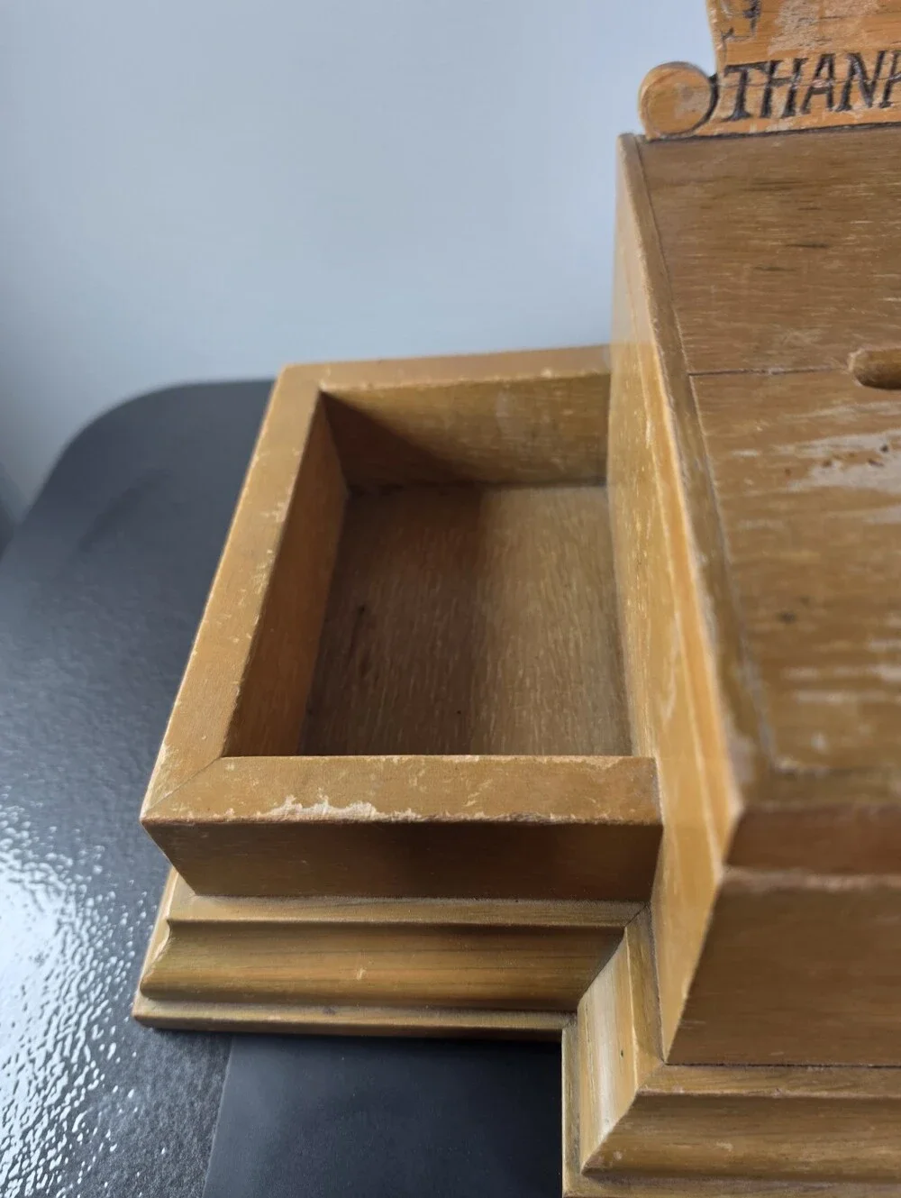 Wood Prayer Box with Side Trays - 'Petitions and Thanksgivings'